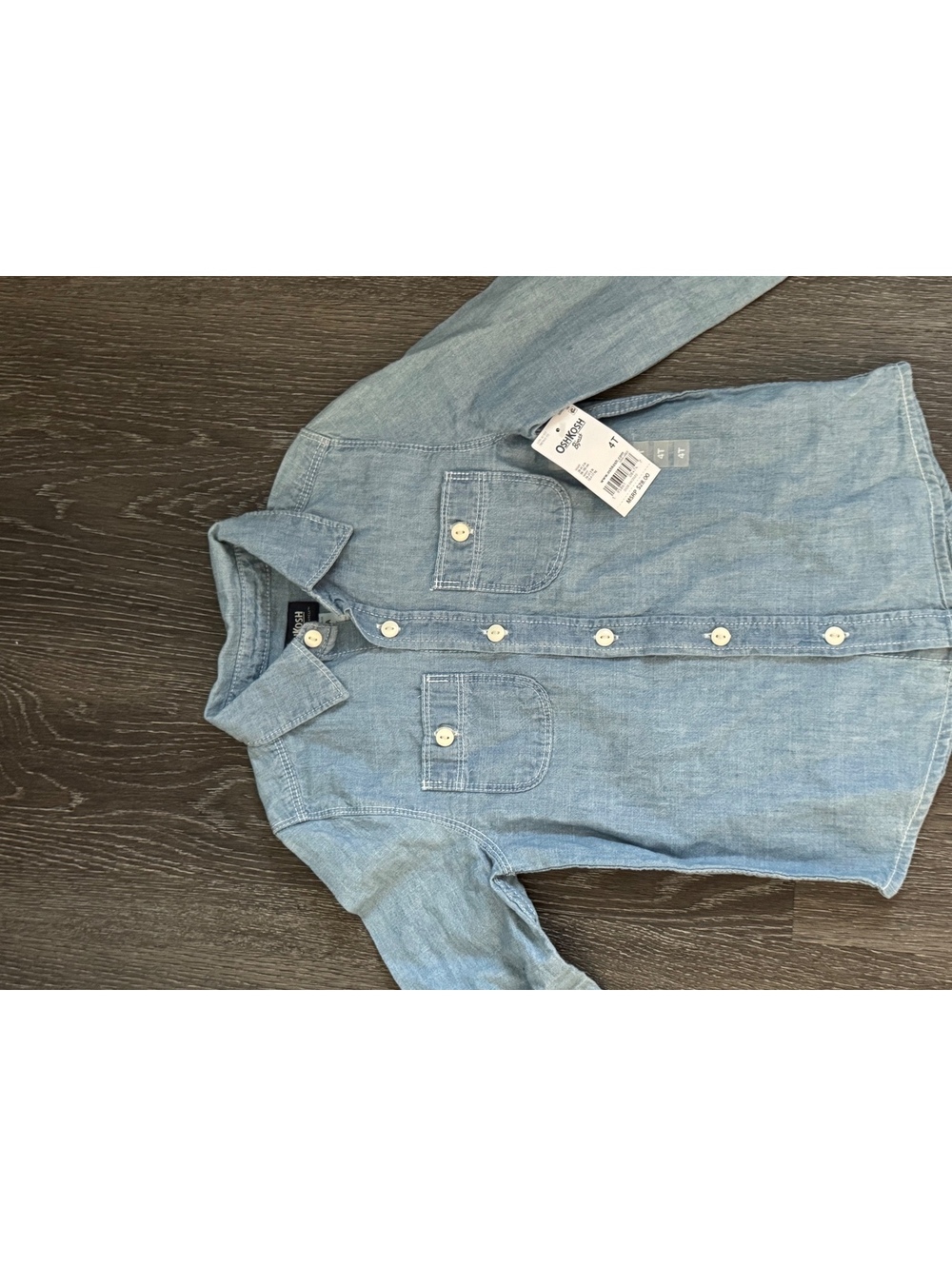 OshKosh B'gosh Boys' Light Blue Button-Up Shirt Size 4T